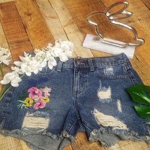 Buffalo David Bitton "Faith" Denim Mid Rise Shorts